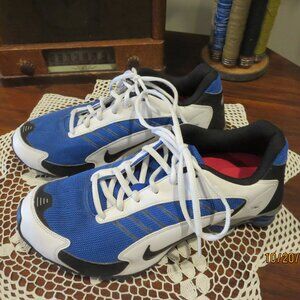 Men's NIKE Shox Shoes in Blue/Black/White Sz 9 1/2  332082-401